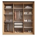 Ver imagem 4 de Guarda Roupa 3 Portas de Correr London Marrom/Carvalho Nature/Off White
