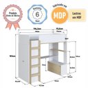 Ver mais imagens de Cama Elevada Multifuncional com Armário e Escrivaninha