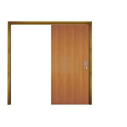 Kit Porta de Correr de Madeira 210x82cm Imbuia Esquadrias Castro - 1