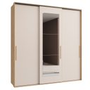 Ver imagem 2 de Guarda Roupa 3 Portas de Correr London Marrom/Carvalho Nature/Off White