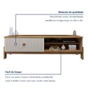 Ver mais imagens de Rack para TV até 55 Polegadas MDF 164,5cm Frisado Ouro Preto Bege