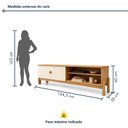 Ver mais imagens de Rack para TV até 55 Polegadas MDF 164,5cm Frisado Ouro Preto Bege