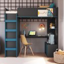 Ver imagem 3 de Cama Elevada Multifuncional com Armário e Escrivaninha