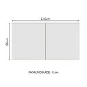 Ver imagem 3 de Armário Aéreo Madesa Lux 120 cm 2 Portas Rustic/Branco Veludo