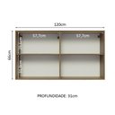 Ver imagem 4 de Armário Aéreo Madesa Lux 120 cm 2 Portas Rustic/Branco Veludo
