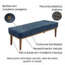 Ver imagem 6 de Kit Cabeceira e Calçadeira Recamier Queen 1,60m Gênova Veludo - Pallazio Azul Marinho