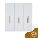 Ver imagem 3 de Guarda Roupa Casal 6 Portas Lugano MDF Branco/Ártico