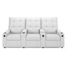 Poltrona Reclinável para Cinema Parma 3 Lugares Baú Usb Pu Branco Fh1 - D'rossi - 1