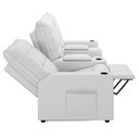 Ver imagem 4 de Poltrona Reclinável para Cinema Parma 3 Lugares Baú Usb Pu Branco Fh1 - D'Rossi