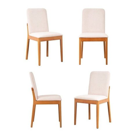 Kit 4 Cadeiras Sala de Jantar Pequi CabeCasa MadeiraOriginals
