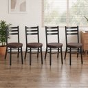 Ver imagem 3 de Conjunto 4 Cadeiras para Sala de Jantar Debrum Pintada Preto/Marrom