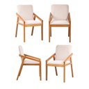 Ver imagem 1 de Kit 4 Cadeiras Sala de Jantar Pequi com Braço CabeCasa MadeiraOriginals