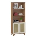 Ver imagem 7 de Conjunto 2 Estantes Multiuso Livros 100% MDF 140cm Palhinha Marrom