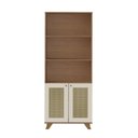 Ver imagem 4 de Conjunto 2 Estantes Multiuso Livros 100% MDF 140cm Palhinha Marrom
