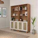 Ver imagem 1 de Kit 2 Estantes Multiuso para Livros e Decoração Palinha 140cm