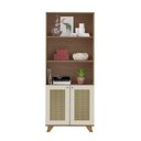 Ver mais imagens de Conjunto 2 Estantes Multiuso Livros 100% MDF 140cm Palhinha Marrom