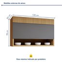Ver imagem 3 de Armário Aéreo 1 Porta Basculante e Nicho 120cm 100% MDF Realeza Premium Cinza/Carvalho/Titânio