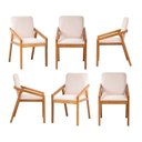 Ver imagem 1 de Kit 6 Cadeiras Sala de Jantar Pequi com Braço CabeCasa MadeiraOriginals Bege/Castanho