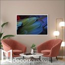 Ver imagem 1 de Quadro Penas Verdes 90x60 Cm Adesivo Fotográfico