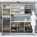 Ver imagem 4 de Cozinha Modulada Completa 5 Peças 270cm com Vidro Reflecta e Tampo Linea Luciane Móveis