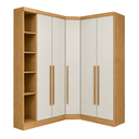 Ver imagem 2 de Guarda-Roupa Modulado Canto Oblíquo 5 Portas e Cantoneira 100% MDF Cairo Marrom/Cinamomo/Fendi