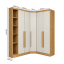 Ver imagem 3 de Guarda-Roupa Modulado Canto Oblíquo 5 Portas e Cantoneira 100% MDF Cairo Marrom/Cinamomo/Fendi