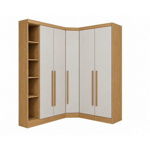 Guarda-Roupa Modulado de Canto Oblíquo 5 Portas e Cantoneira 100% MDF Cairo