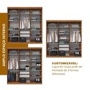 Ver imagem 6 de Guarda Roupa Casal 6 Portas Lugano MDF Marrom/Carvalho Vermont