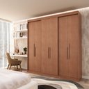 Ver imagem 1 de Guarda Roupa Casal 6 Portas Lugano MDF Marrom/Carvalho Vermont