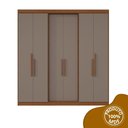 Ver imagem 3 de Guarda Roupa Casal 6 Portas Lugano MDF Marrom/Carvalho Vermontt/Fendi