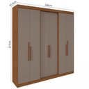 Ver imagem 4 de Guarda Roupa Casal 6 Portas Lugano MDF Marrom/Carvalho Vermontt/Fendi