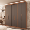 Ver imagem 1 de Guarda Roupa Casal 6 Portas Lugano MDF Marrom/Carvalho Vermontt/Fendi