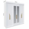 Guarda Roupa Casal 6 Portas Lugano MDF com Espelho - 4