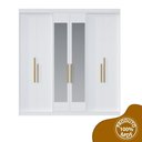 Ver imagem 3 de Guarda Roupa Casal 6 Portas Lugano MDF com Espelho Branco/Ártico