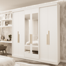 Guarda Roupa Casal 6 Portas Lugano MDF com Espelho - 1