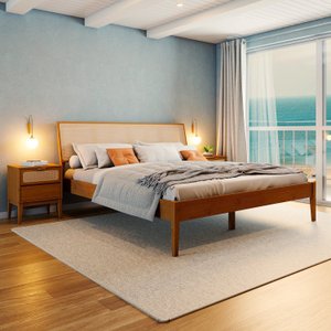 Cama Queen com Madeira Maciça Viena