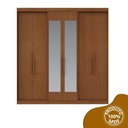 Ver imagem 3 de Guarda Roupa Casal 6 Portas Lugano MDF com Espelho Marrom/Carvalho Vermont