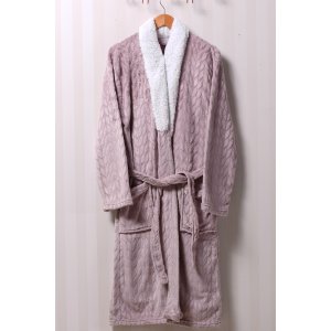 Roupão Sherpa Lã De Carneiro P Toque Flannel 180G/M² Magnólia - Tessi