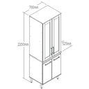 Ver imagem 4 de Paneleiro Duplo de 70 cm 4 Portas MDP Bege/Ipê/Cristalo