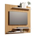 Ver imagem 2 de Painel Osiris para Tvs de até 32" com 3 Praleteiras Moderno:ripado/branco