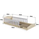 Ver imagem 3 de Cama de Chão Montessoriana de Solteiro Linha Encanto Branco/Carvalho
