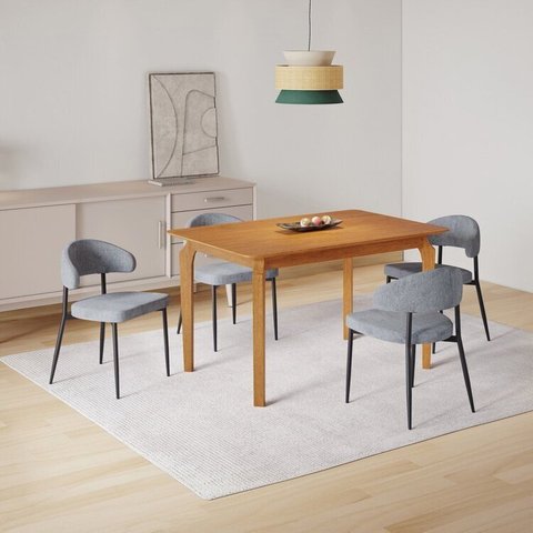 Conjunto Sala de Jantar Mesa Candian com 4 Cadeiras Bless Marrom/Cinza