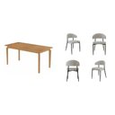 Ver imagem 2 de Conjunto Sala de Jantar Mesa Candian com 4 Cadeiras Bless Marrom/Cinza
