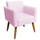 Ver imagem 1 de Poltrona Decorativa Isabella Pés Palito Madeira Suede Rosa Bebê - Gran Belo