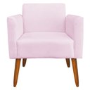 Ver imagem 6 de Poltrona Decorativa Isabella Pés Palito Madeira Suede Rosa Bebê - Gran Belo