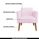 Ver imagem 4 de Poltrona Decorativa Isabella Pés Palito Madeira Suede Rosa Bebê - Gran Belo
