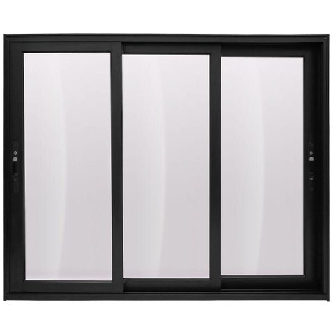 Janela de Correr Alumínio Preto 03 Folhas Maxx - 120x150