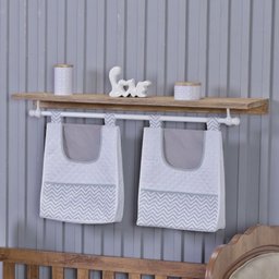 Enxoval de Bebe Kit de Berço Americano Cortina Algodão Menino Menina 8 Peças:chevron Cinza - 4