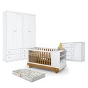 Ver imagem 1 de Quarto de Bebê Americano 4 Portas Com berço Multifuncional Bkids Branco Freijó Eco Wood - Matic - He