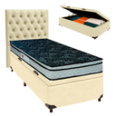 Ver imagem 1 de Cama + Bau Blindado e Colchão D28 Solteiro - Conforto Paropas + Cabeceira